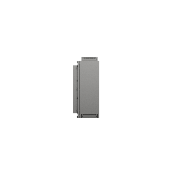eine 5kWh Heimspeicherbatterie, Ansicht von der Seite, vor weißem Hintergrund