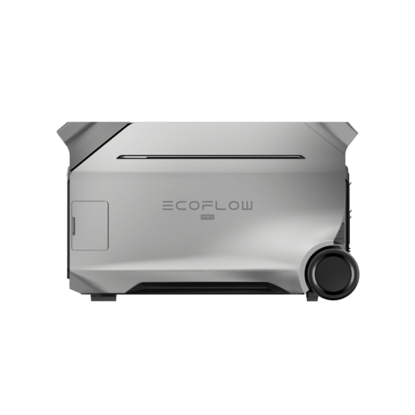 EcoFlow Delta Pro 3, Powerstation Seitenansicht mit EcoFlow Logo eingraviert.